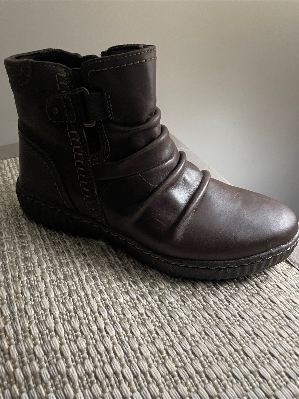 Clarks Brown Leather Ankle Booties